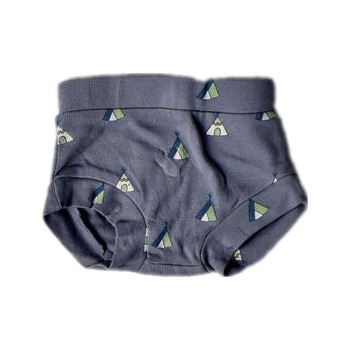 A Blue Underwear from Le Petit Society in size 0-3M for neutral. (Front View)