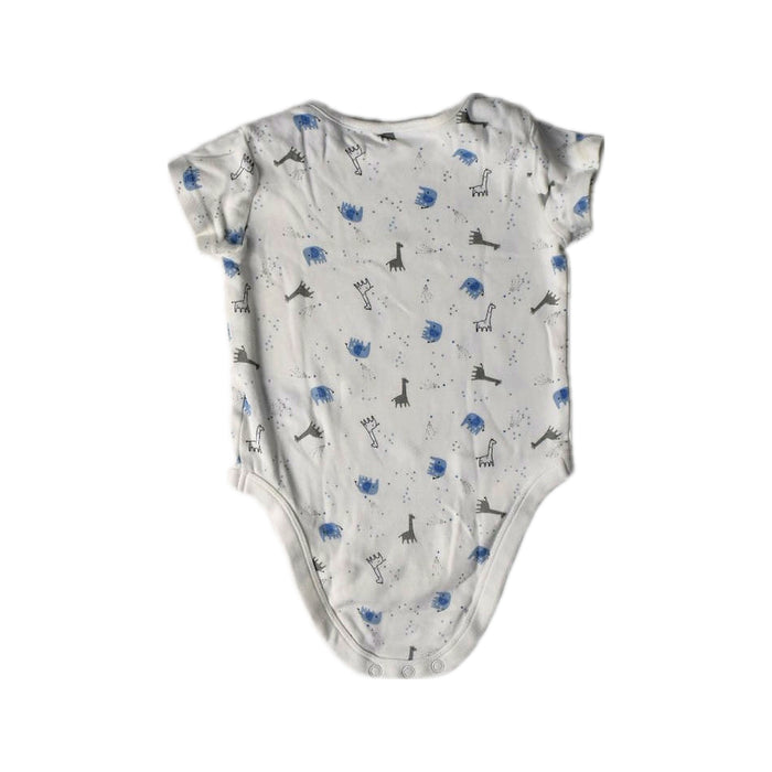 A Blue Short Sleeve Bodysuits from Mothercare in size 6-12M for girl. (Back View)