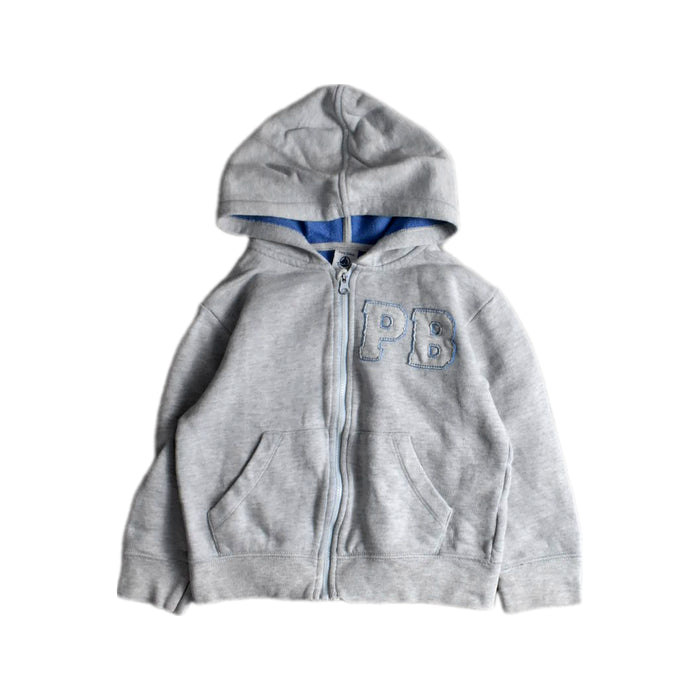 A Grey Hooded Sweatshirts from Petit Bateau in size 4T for boy. (Front View)