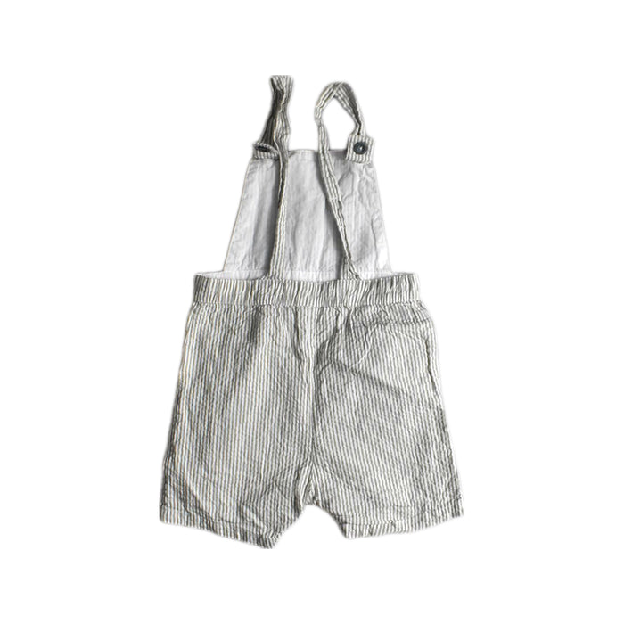 A White Overall Shorts from Petit Bateau in size 3T for boy. (Back View)
