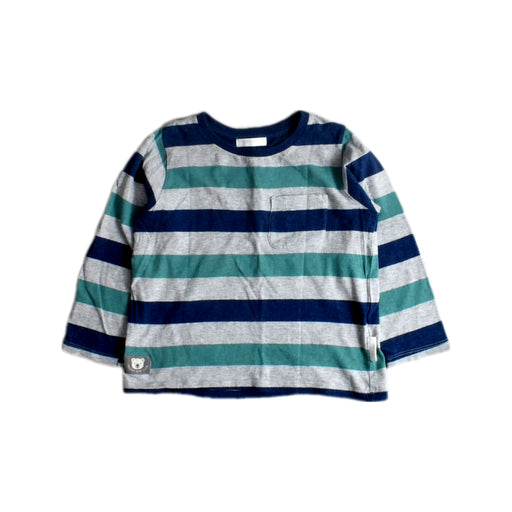 A Blue Long Sleeve T Shirts from Purebaby in size 3T for boy. (Front View)