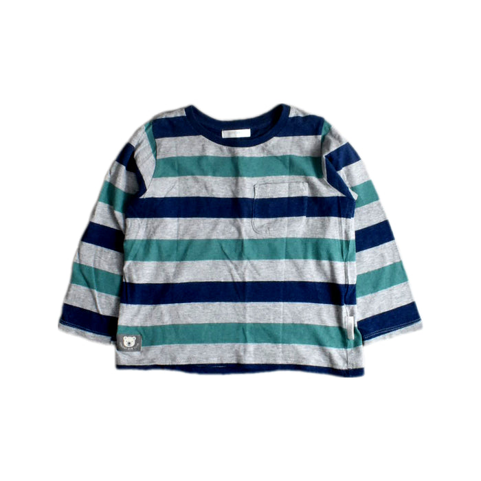 A Blue Long Sleeve T Shirts from Purebaby in size 3T for boy. (Front View)
