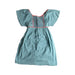 A Blue Short Sleeve Dresses from Château de Sable in size 10Y for girl. (Front View)