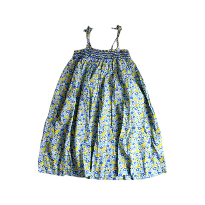 A Blue Sleeveless Dresses from Jacadi in size 10Y for girl. (Front View)