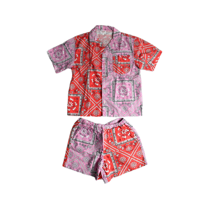 A Red Shorts Sets from Seed in size 8Y for boy. (Front View)