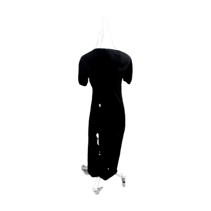 A Black Short Sleeve Dresses from Hatch in size Maternity-M for maternity. (Back View)