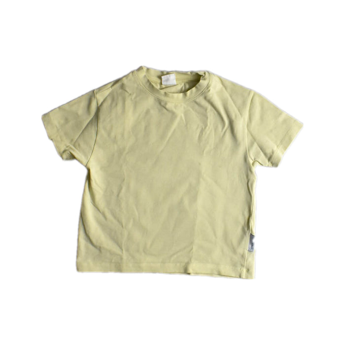 A Yellow Short Sleeve T Shirts from Sea Apple in size 4T for neutral. (Front View)