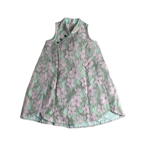 A Green Sleeveless Dresses from Sea Apple in size 5T for girl. (Front View)