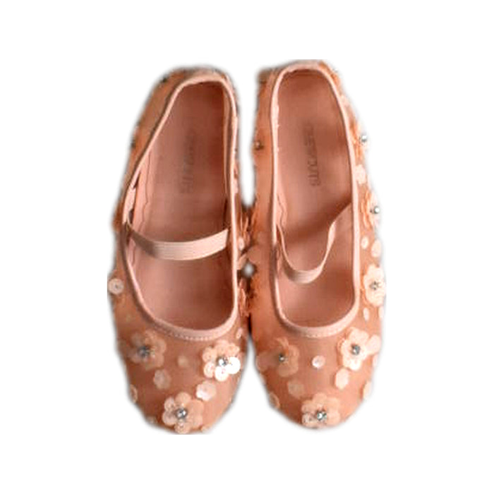 A Peach Flats from Crewcuts in size 5T for girl. (Back View)