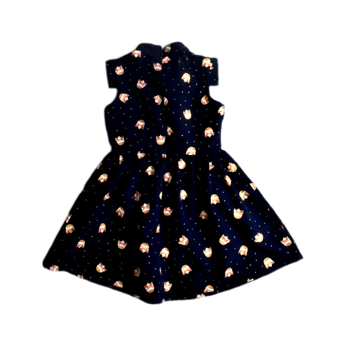 A Navy Sleeveless Dresses from Le Petit Society in size 2T for girl. (Back View)