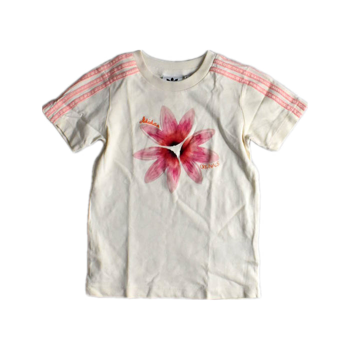 A Ivory Short Sleeve T Shirts from Adidas in size 18-24M for girl. (Front View)