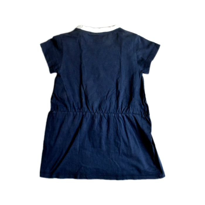 A Navy Short Sleeve Dresses from Fendi in size 3T for girl. (Back View)