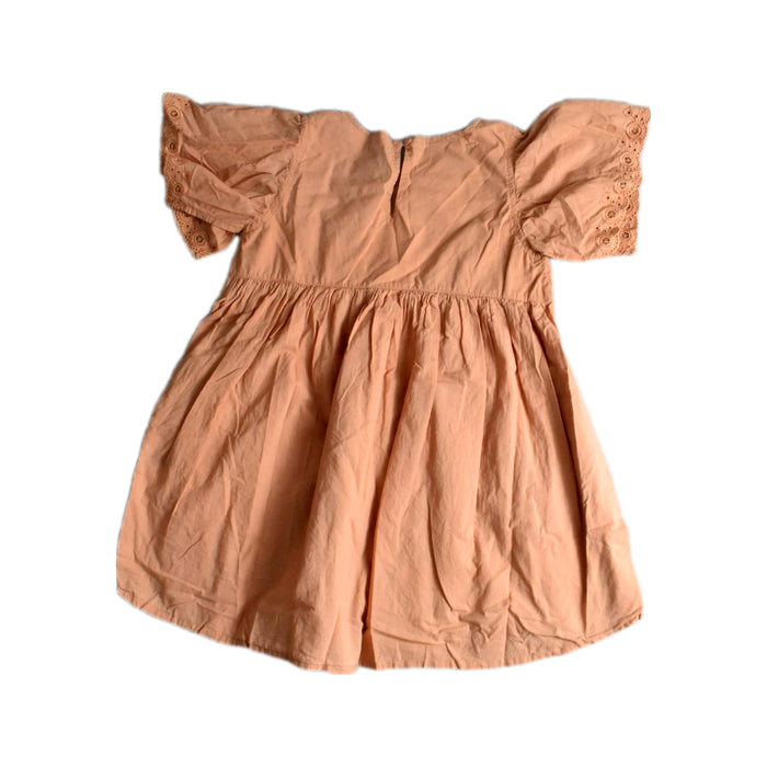 A Peach Short Sleeve Dresses from Jamie Kay in size 7Y for girl. (Back View)