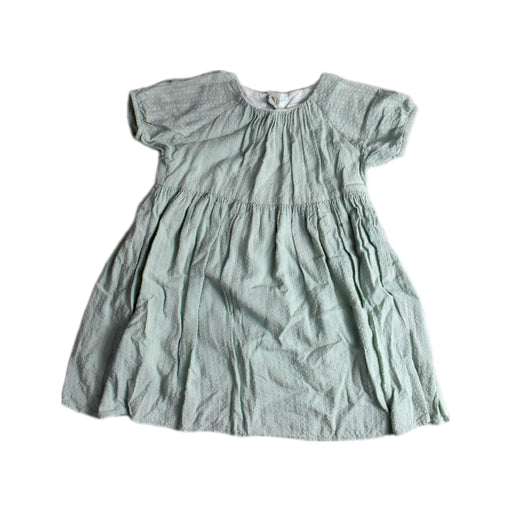 A Green Short Sleeve Dresses from Our Mini Nature in size 4T for girl. (Front View)