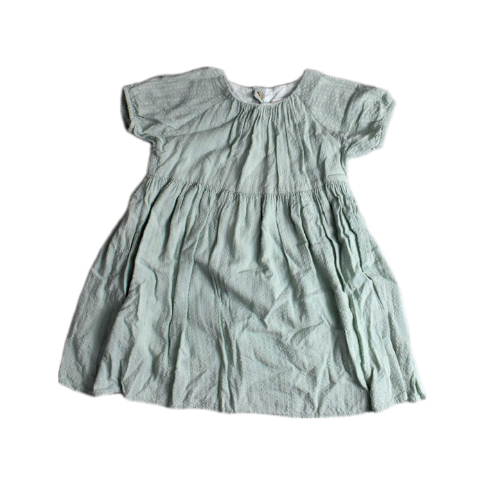 A Green Short Sleeve Dresses from Our Mini Nature in size 4T for girl. (Front View)