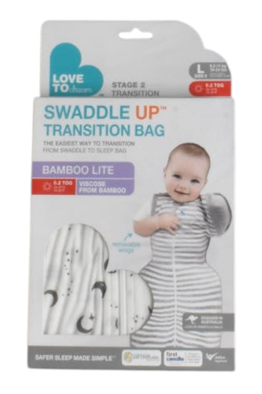 A Grey Swaddles from Love To Dream in size 6-12M for neutral. (Front View)