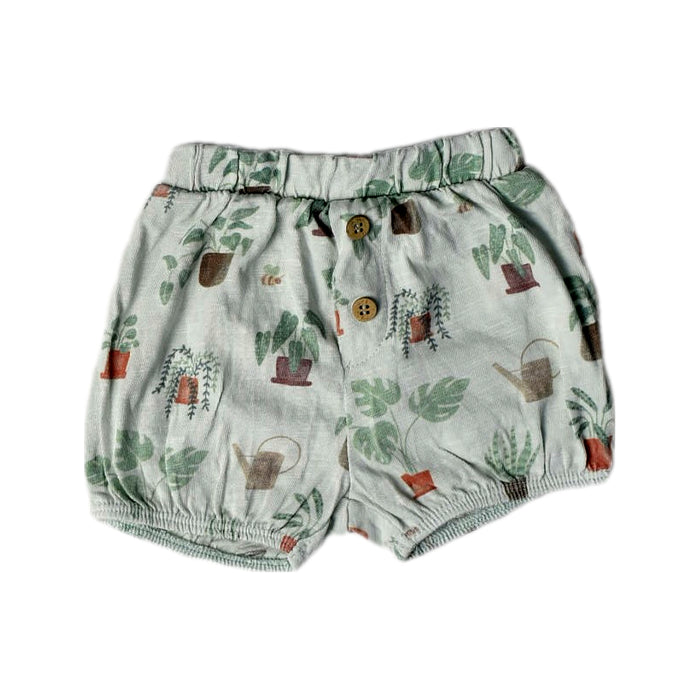 A Green Shorts from Purebaby in size 0-3M for boy. (Front View)