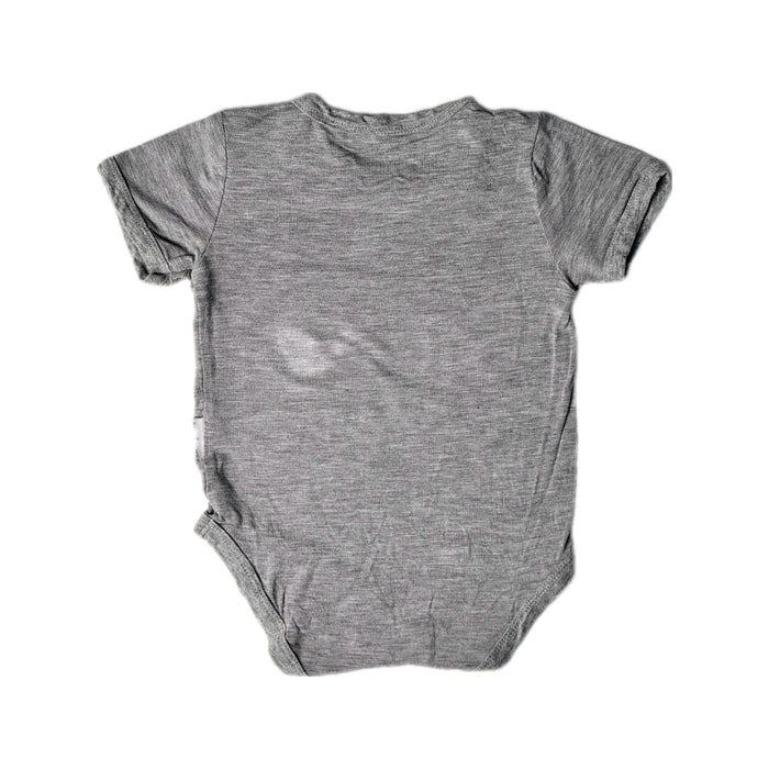 A Grey Short Sleeve Bodysuits from Raph and Remy in size 3-6M for neutral. (Back View)