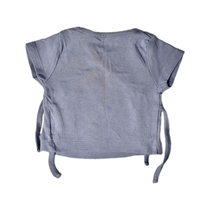 A Grey Short Sleeve Tops from Le Petit Society in size 0-3M for neutral. (Back View)