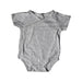 A Grey Short Sleeve Bodysuits from Mori in size 3-6M for neutral. (Front View)