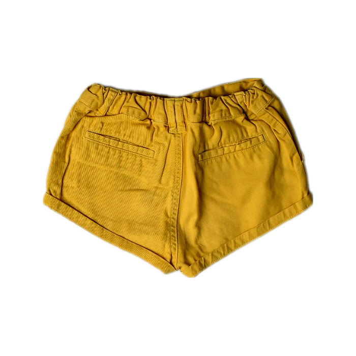 A Yellow Shorts from Bonton in size 10Y for girl. (Back View)