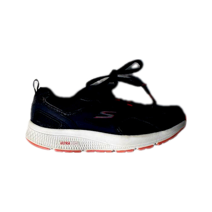 A Black Sneakers from Skechers in size 10Y for girl. (Front View)