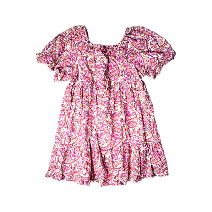 A Pink Short Sleeve Dresses from Seed in size 9Y for girl. (Front View)