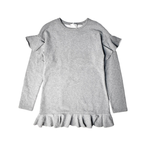A Grey Long Sleeve Dresses from Le Petit Coco in size 10Y for girl. (Front View)