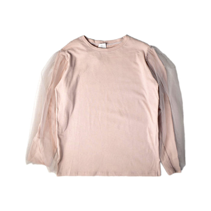 A Pink Long Sleeve Tops from Le Petit Coco in size 12Y for girl. (Front View)