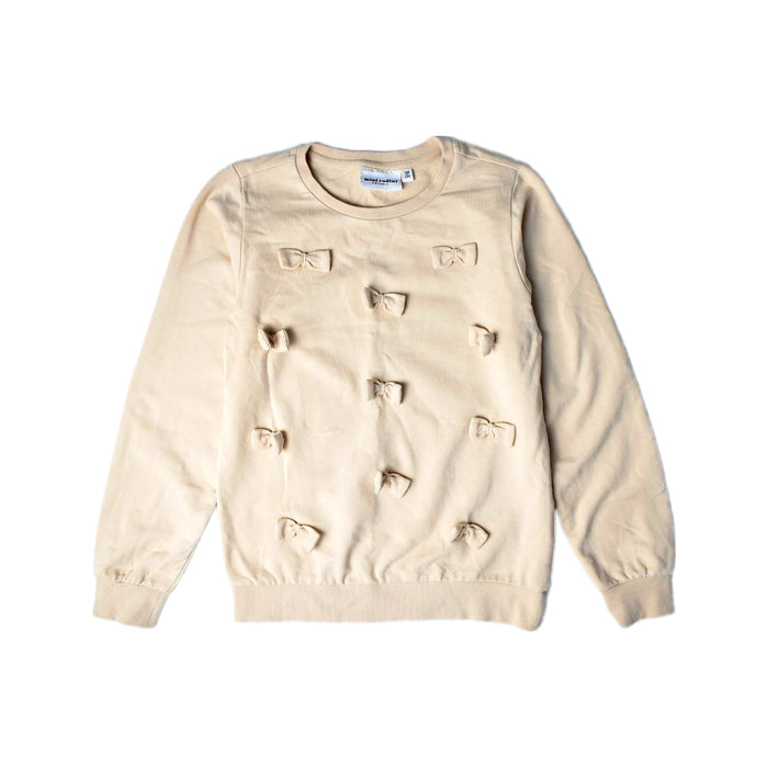 A Beige Crewneck Sweatshirts from Mini Rodini in size 7Y for girl. (Front View)