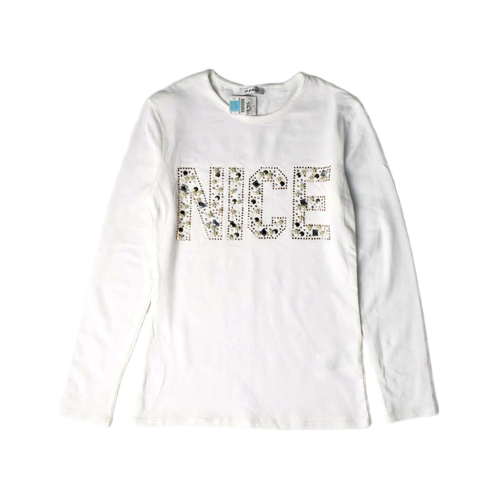 A White Long Sleeve Tops from Byblos in size 10Y for girl. (Front View)