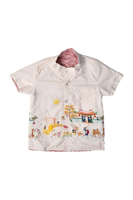 A Red Short Sleeve Tops from Maison Q in size 4T for boy. (Front View)