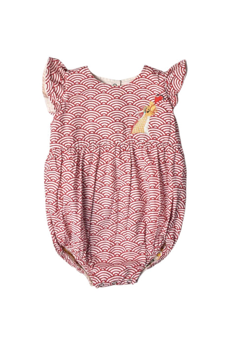 A Red Sleeveless Rompers from Maison Q in size XS for girl. (Back View)