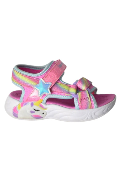 A Pink Sandals from Skechers in size 3T for girl. (Front View)