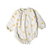 A White Long Sleeve Rompers from Nature Baby in size 3-6M for girl. (Front View)