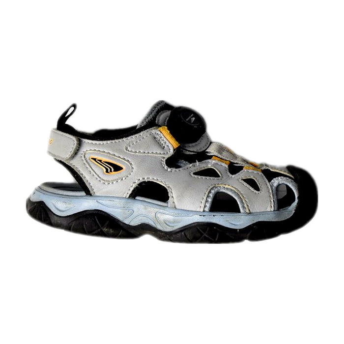 A Black Sandals from Dr. Kong in size 5T for boy. (Front View)