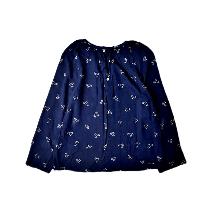 A Blue Long Sleeve Tops from Bonpoint in size 8Y for girl. (Back View)