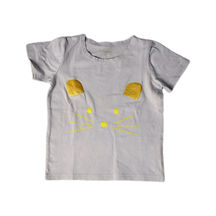 A White Short Sleeve T Shirts from Le Petit Society in size 6-12M for girl. (Front View)