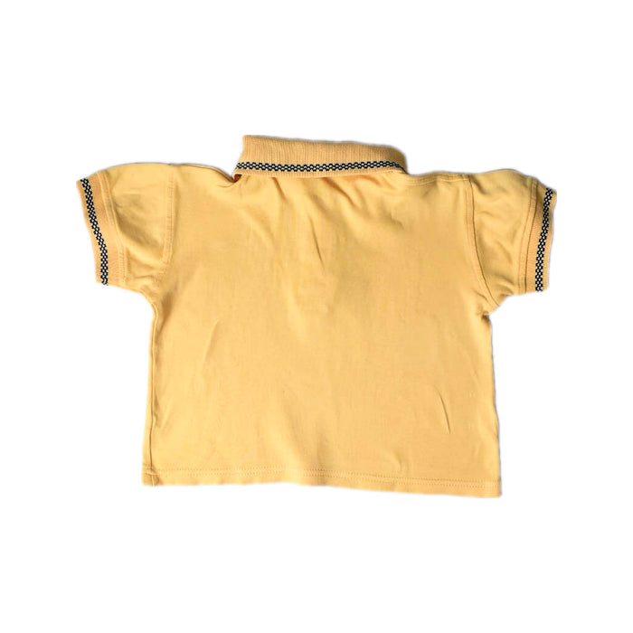 A Yellow Short Sleeve Polos from Kiko in size 12-18M for boy. (Back View)