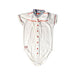 A White Short Sleeve Bodysuits from Chateau de Sable in size 12-18M for girl. (Front View)