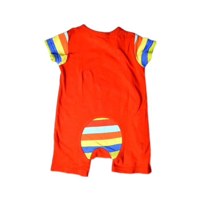 A Orange Short Sleeve Rompers from Mothercare in size 6-12M for boy. (Back View)