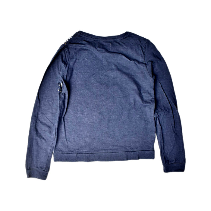 A Navy Long Sleeve Tops from Seed in size 11Y for girl. (Back View)