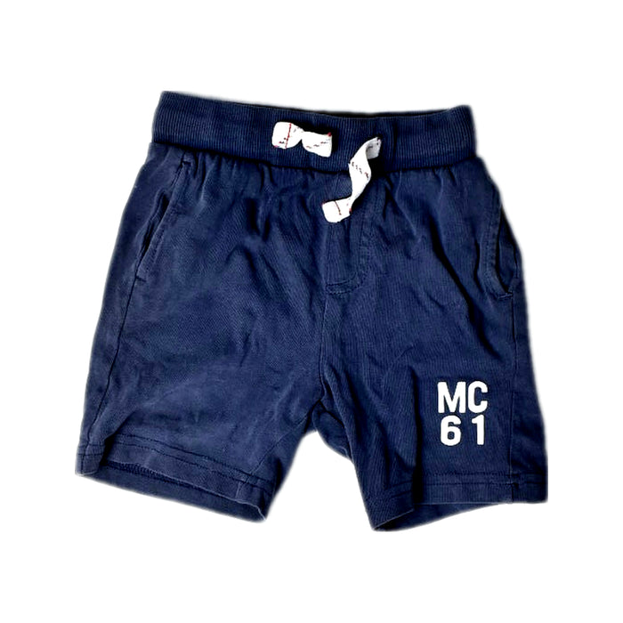 A Navy Shorts from Mothercare in size 12-18M for boy. (Front View)