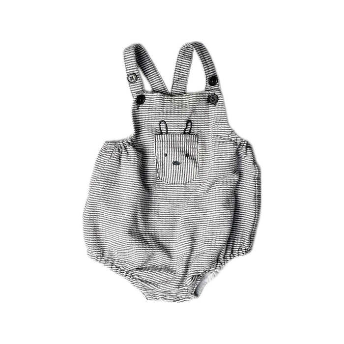 A White Sleeveless Rompers from Seed in size 6-12M for neutral. (Front View)