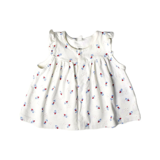 A White Sleeveless Shirts from Petit Bateau in size 3-6M for girl. (Front View)