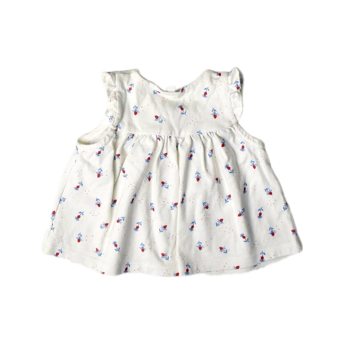 A White Sleeveless Shirts from Petit Bateau in size 3-6M for girl. (Back View)