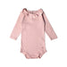 A Pink Long Sleeve Bodysuits from Petit Bateau in size 0-3M for girl. (Front View)