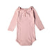 A Pink Long Sleeve Bodysuits from Petit Bateau in size 0-3M for girl. (Back View)