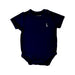 A Navy Short Sleeve Bodysuits from Raph and Remy in size 0-3M for neutral. (Front View)