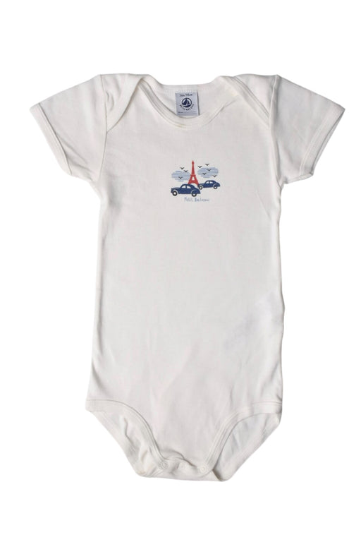 A White Short Sleeve Bodysuits from Petit Bateau in size 3T for girl. (Front View)